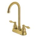 Kingston Brass KB497ALSB Two-Handle Bar Faucet, Brushed Brass KB497ALSB